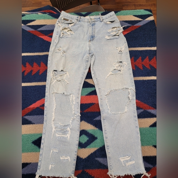 Vintage Calvin Klein Double Stone Wash Jeans Womens Size 12 31x27 Distressed Y2K - Picture 1 of 11